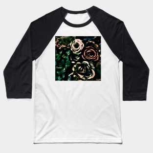 DEEP DARK ROSES HYDRANGEAS POSTER PRINT Baseball T-Shirt